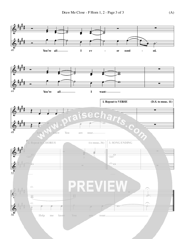 Draw Me Close French Horn 1/2 (Kelly Carpenter)