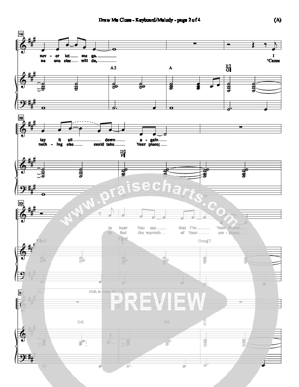 Draw Me Close Piano Sheet (Kelly Carpenter)