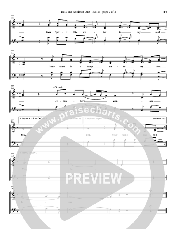 Holy And Anointed One Choir Sheet (SATB) (John Barnett)