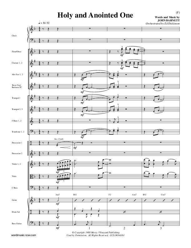 Holy And Anointed One Conductor's Score (John Barnett)