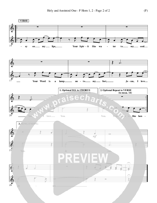 Holy And Anointed One French Horn 1/2 (John Barnett)