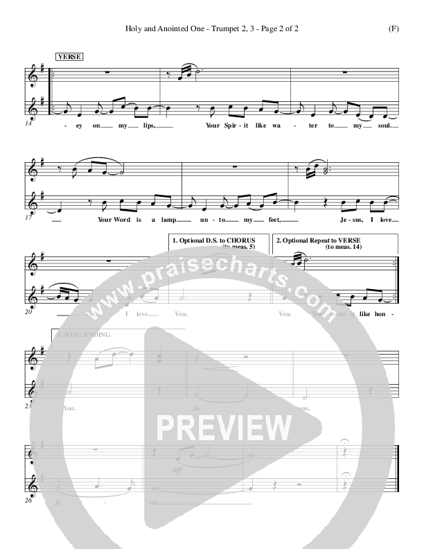 Holy And Anointed One Trumpet 2/3 (John Barnett)