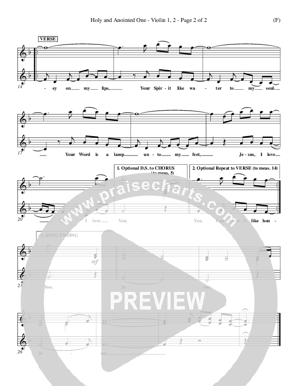 Holy And Anointed One Violin 1/2 (John Barnett)