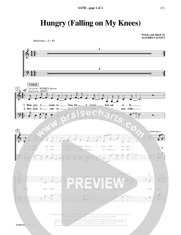 Hungry Choir Sheet (SATB) (Kathryn Scott)