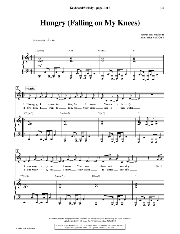 Hungry Piano/Vocal (Kathryn Scott)