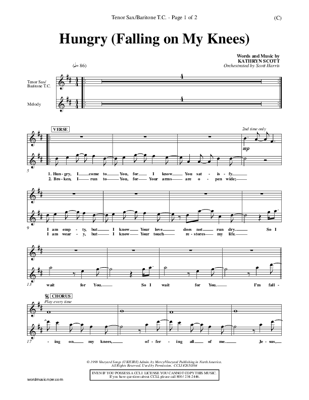 Hungry Tenor Sax/Baritone T.C. (Kathryn Scott)