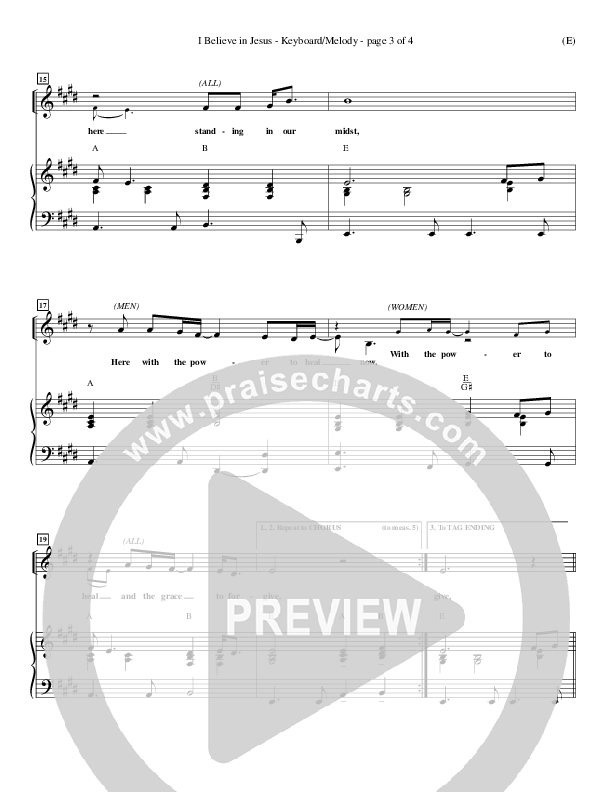 I Believe In Jesus Piano/Vocal (Marc Nelson)