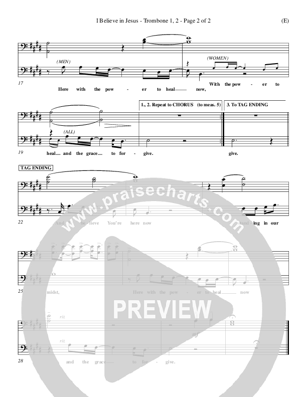 I Believe In Jesus Trombone 1/2 (Marc Nelson)