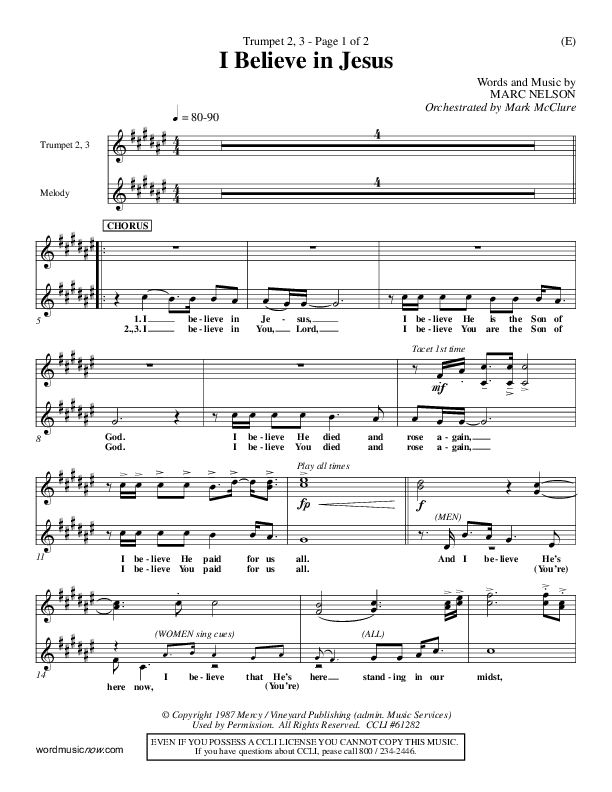I Believe In Jesus Trumpet 2/3 (Marc Nelson)