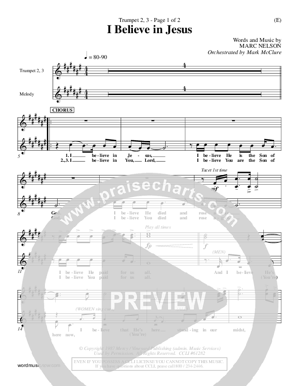 I Believe In Jesus Trumpet 2/3 (Marc Nelson)