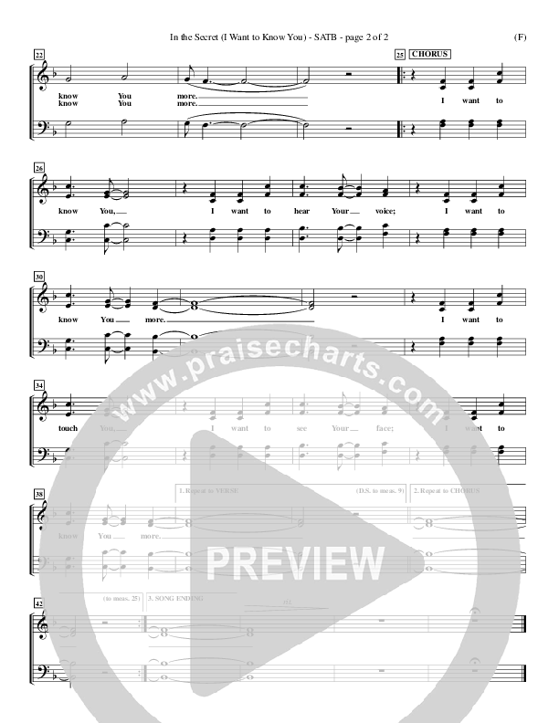 In The Secret Choir Sheet (SATB) (Andy Park)
