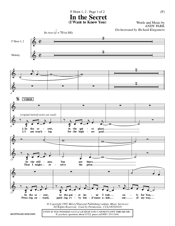 In The Secret French Horn 1/2 (Andy Park)