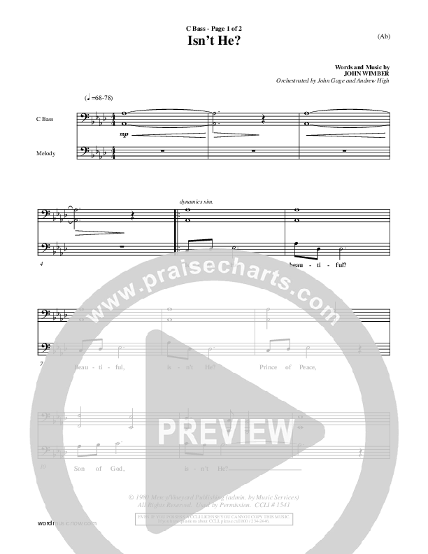 Isn't He Contrabass (John Wimber)