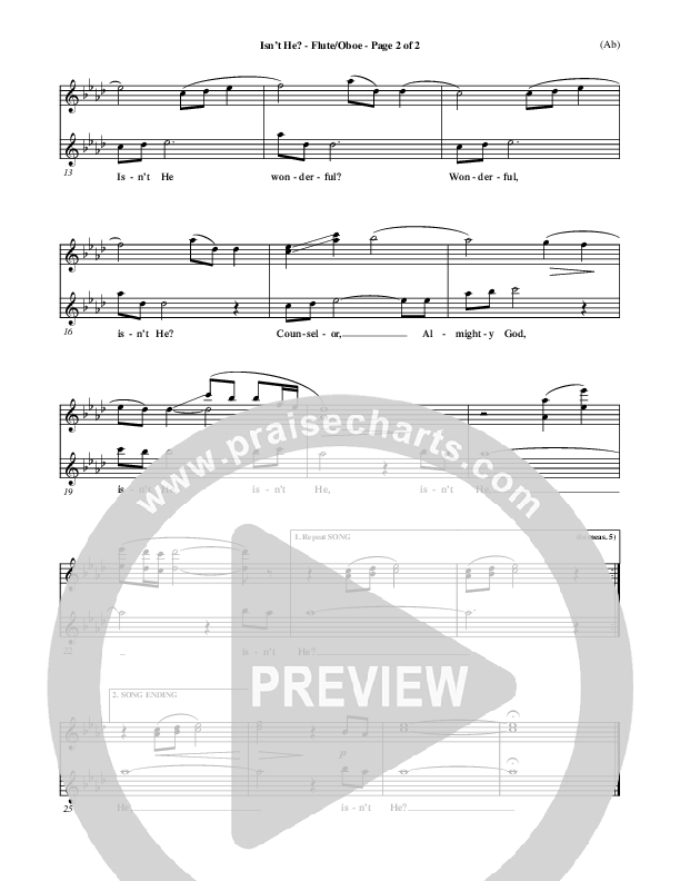 Isn't He Flute/Oboe (John Wimber)