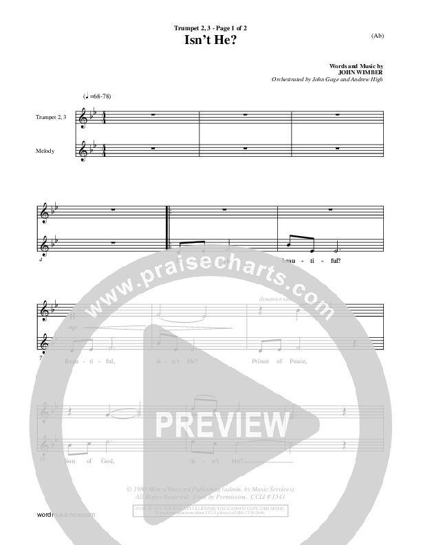 Isn't He Trumpet 2/3 (John Wimber)