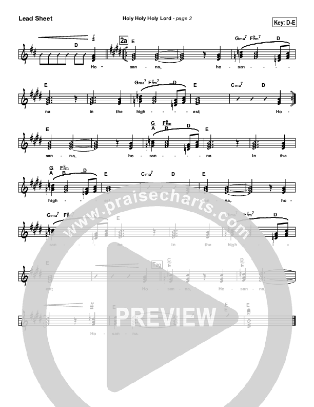 Holy Holy Holy Lord Lead Sheet (SAT) (Travis Cottrell)