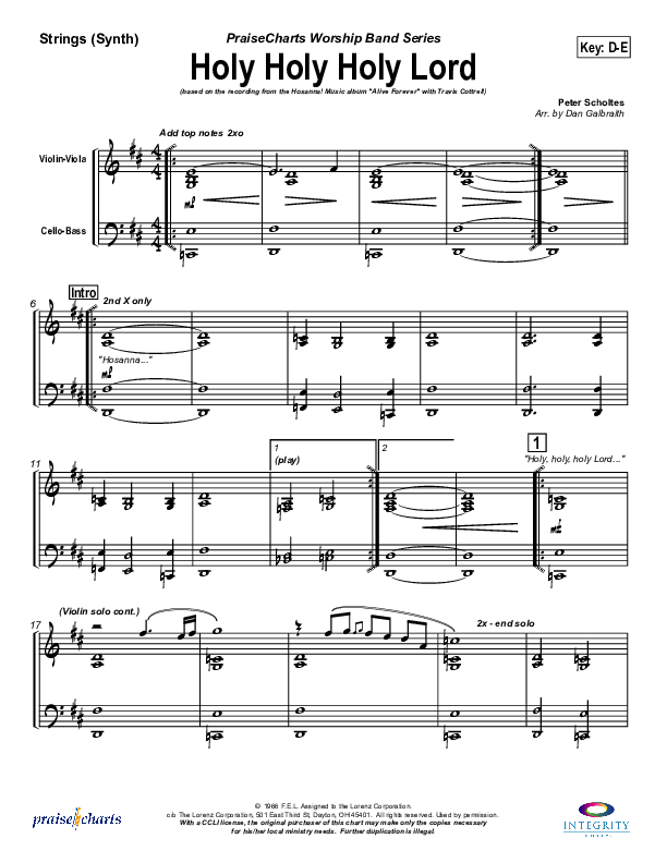 Holy Holy Holy Lord Synth Strings (Travis Cottrell)