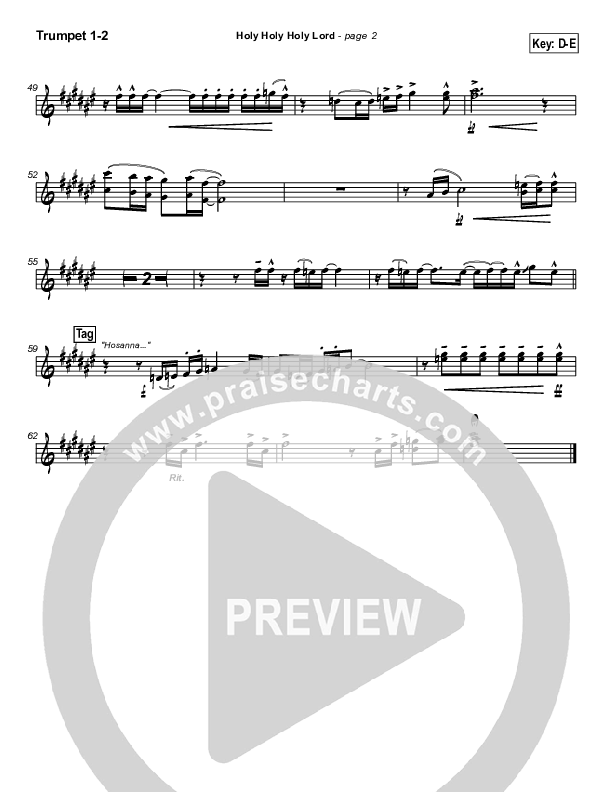 Holy Holy Holy Lord Trumpet 1,2 (Travis Cottrell)