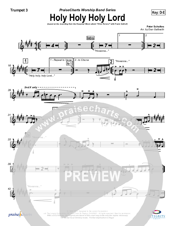 Holy Holy Holy Lord Trumpet 3 (Travis Cottrell)