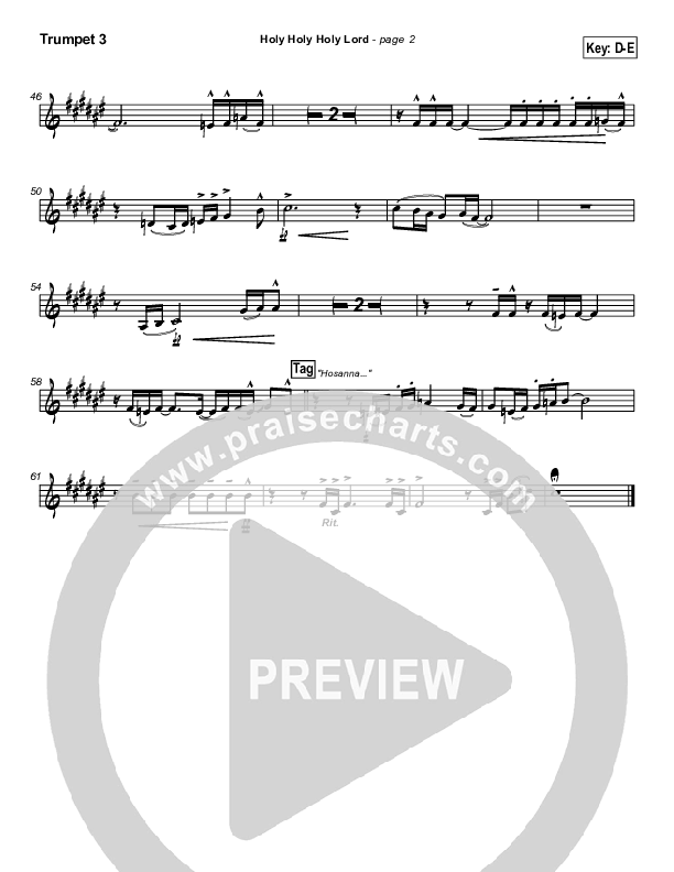 Holy Holy Holy Lord Trumpet 3 (Travis Cottrell)