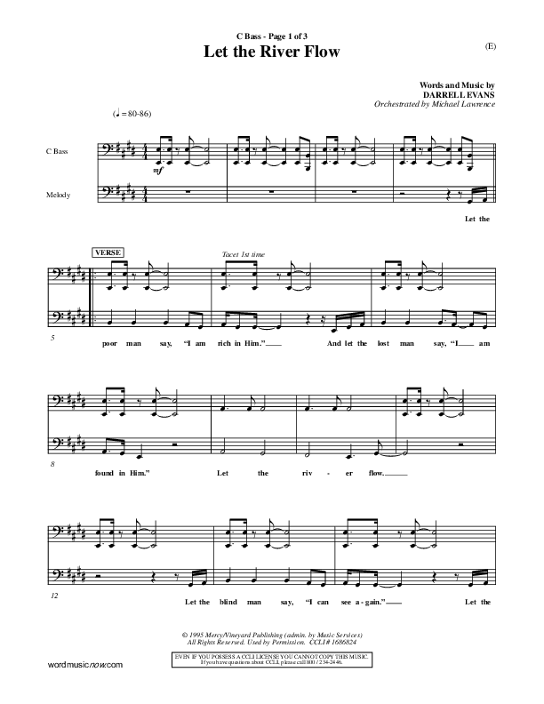 Let The River Flow Contrabass (Darrell Evans)