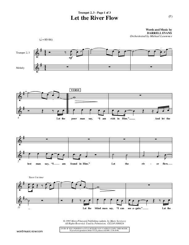 Let The River Flow Trumpet 1,2 (Darrell Evans)