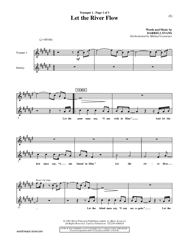 Let The River Flow Trumpet 1 (Darrell Evans)