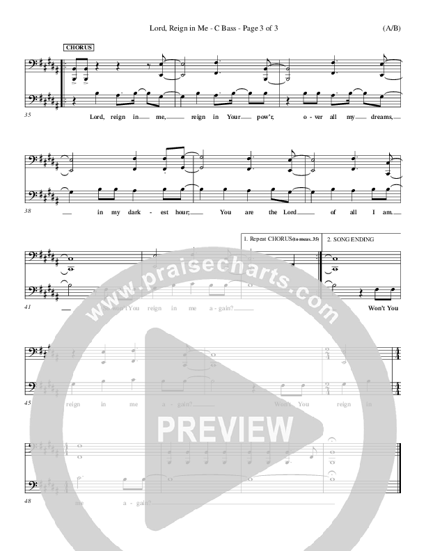 Lord Reign In Me Contrabass (Brenton Brown)