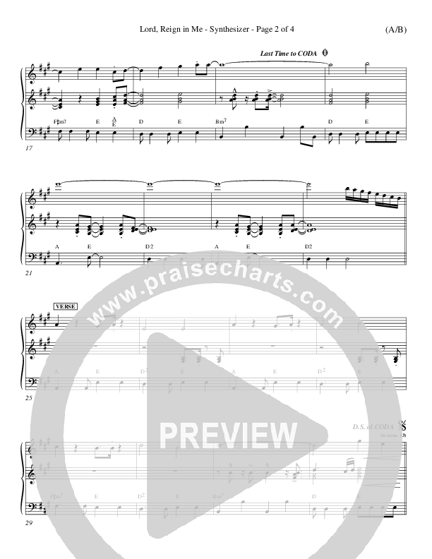 Lord Reign In Me Synth (Brenton Brown)