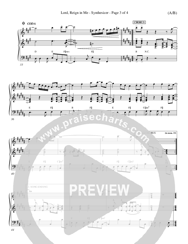 Lord Reign In Me Synth (Brenton Brown)