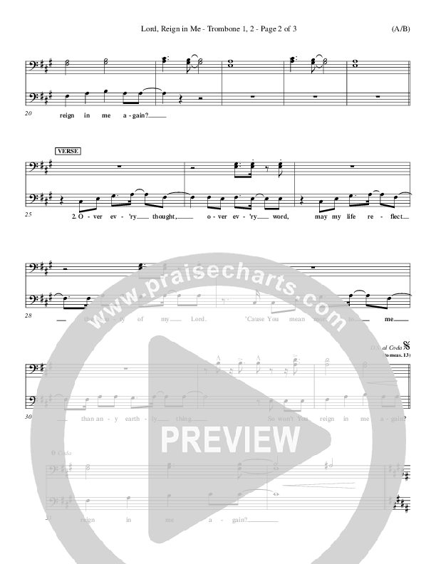 Lord Reign In Me Trombone 1/2 (Brenton Brown)