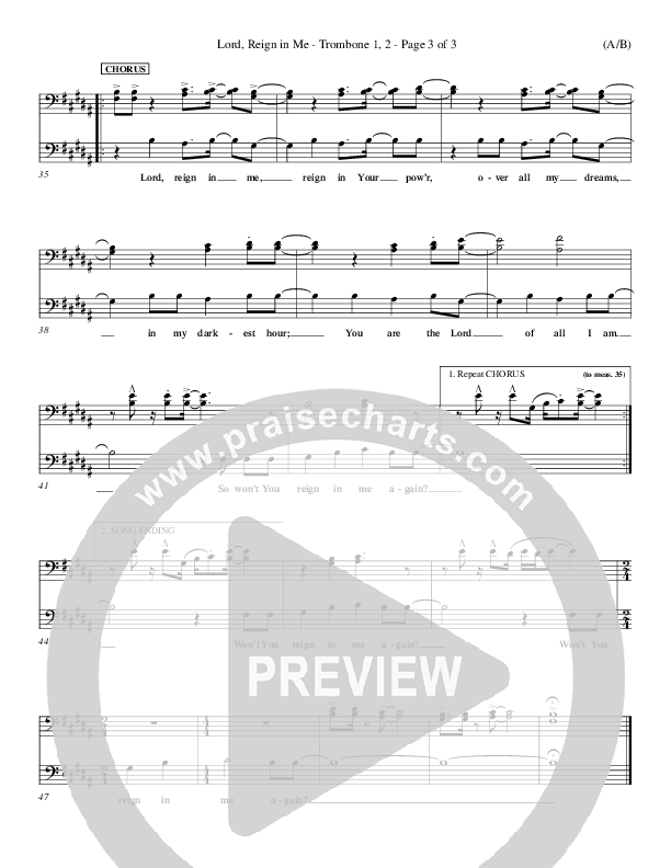 Lord Reign In Me Trombone 1/2 (Brenton Brown)