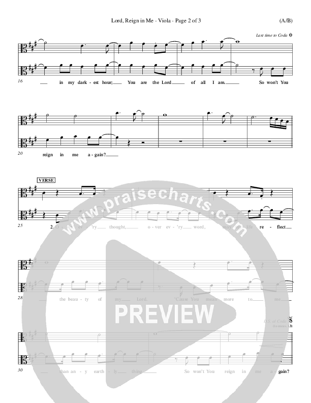 Lord Reign In Me Viola (Brenton Brown)