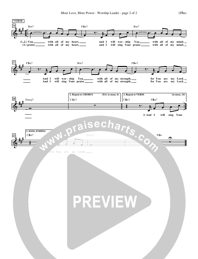 More Love More Power Sheet Music PDF (Jude Del Hierro) PraiseCharts