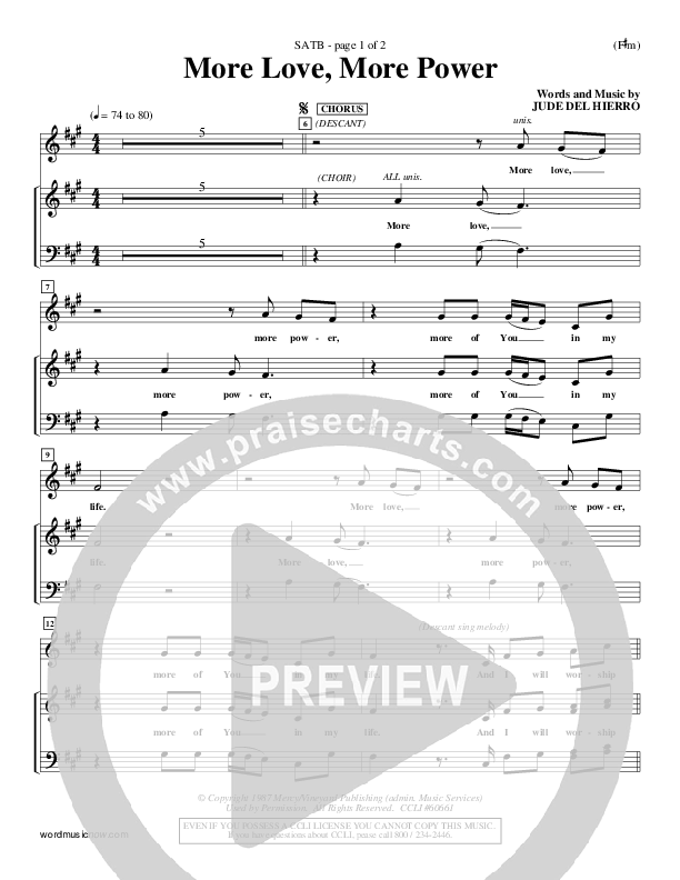 More Love More Power Choir Vocals (SATB) (Jude Del Hierro)