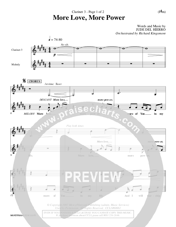 More Love More Power Clarinet 3 (Jude Del Hierro)