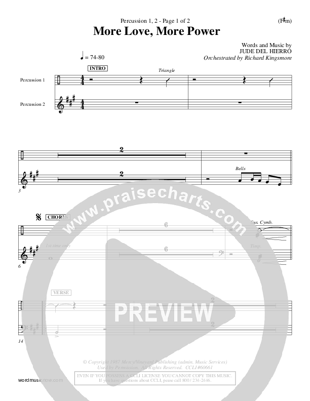 More Love More Power Percussion 1/2 (Jude Del Hierro)