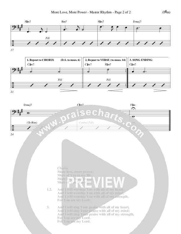 More Love More Power Rhythm Chart (Jude Del Hierro)