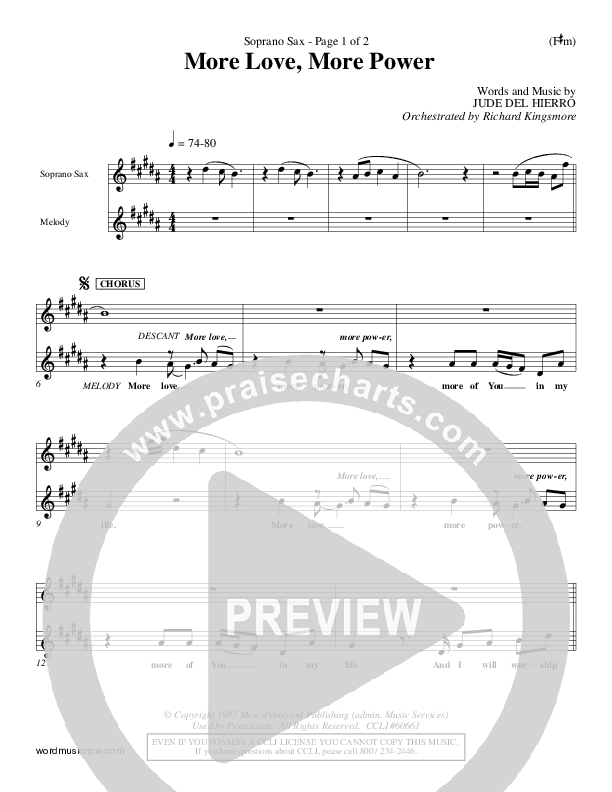 More Love More Power Soprano Sax (Jude Del Hierro)