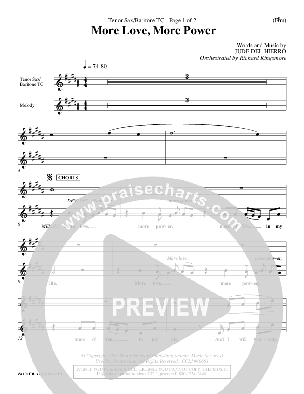 More Love More Power Tenor Sax 2 (Jude Del Hierro)