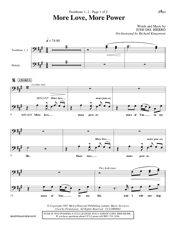More Love More Power Trombone 1/2 (Jude Del Hierro)