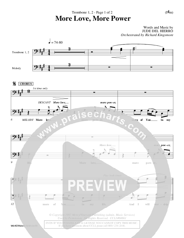 More Love More Power Trombone 1/2 (Jude Del Hierro)