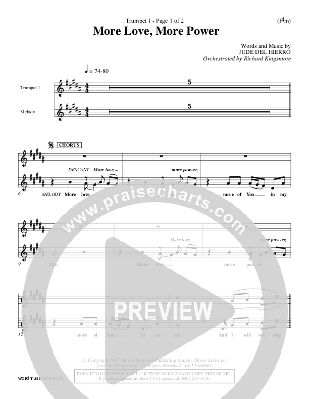 More Love More Power Trumpet 1 (Jude Del Hierro)