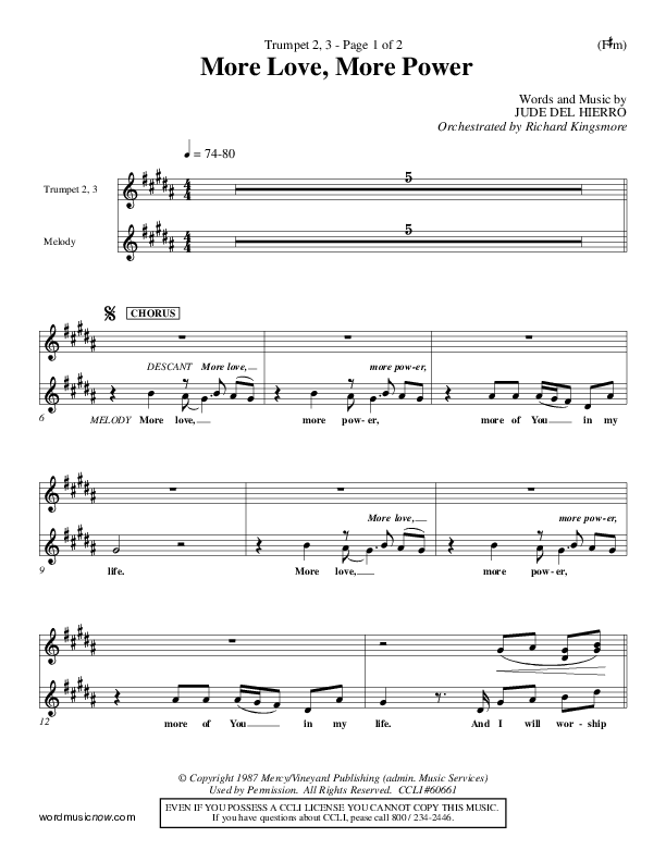 More Love More Power Trumpet 2/3 (Jude Del Hierro)