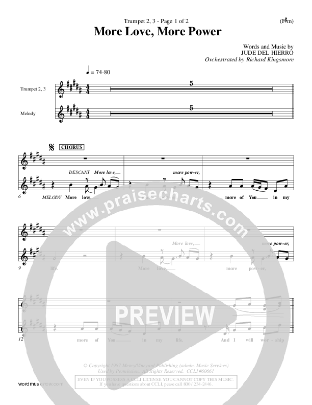 More Love More Power Trumpet 2/3 (Jude Del Hierro)