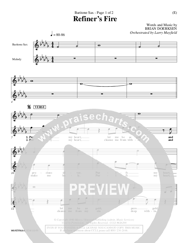 Refiner's Fire Bari Sax (Brian Doerksen)