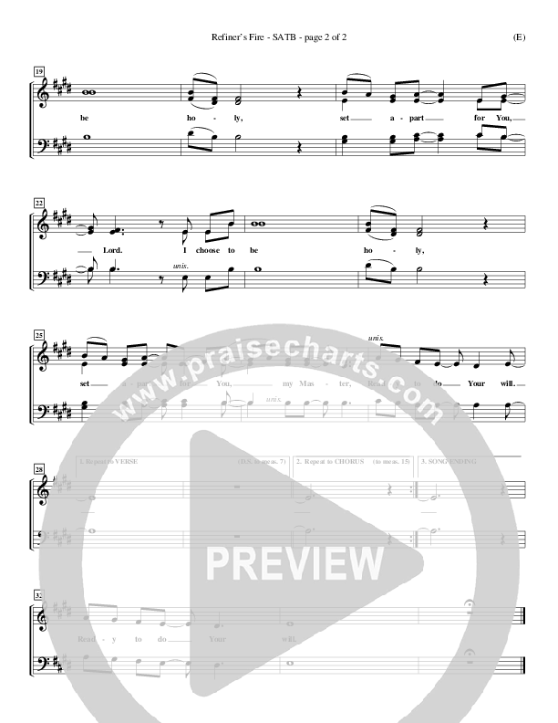 Refiner's Fire Choir Sheet (SATB) (Brian Doerksen)