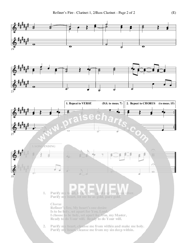 Refiner's Fire Clarinet 1/2, Bass Clarinet (Brian Doerksen)