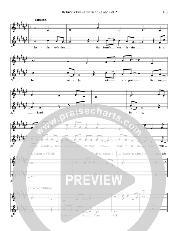 Refiner's Fire Clarinet 3 (Brian Doerksen)