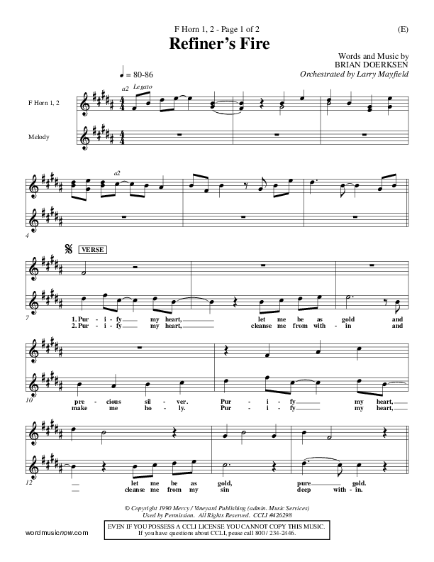 Refiner's Fire French Horn 1/2 (Brian Doerksen)